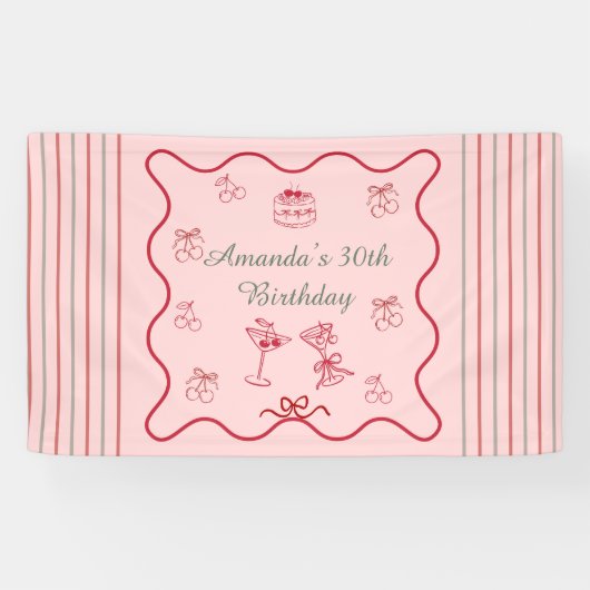 Cherry on Top Geburtstag Banner (Horizontal)