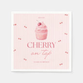 Cherry on top girl 1st birthday serviette (Vorderseite)