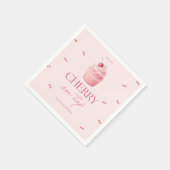 Cherry on top girl 1st birthday serviette (Ecke)