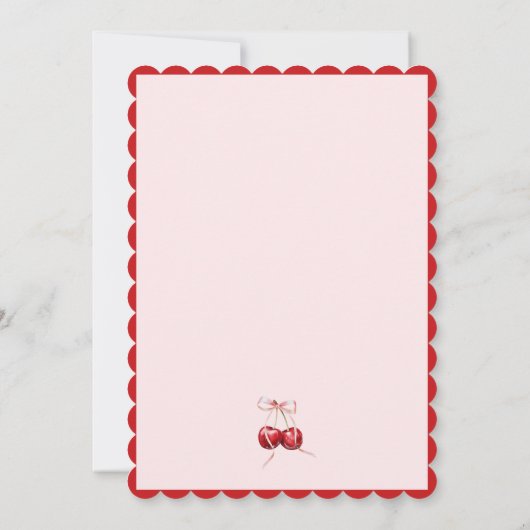 Cherry on Top Girl Baby Shower Einladung (Rückseite)