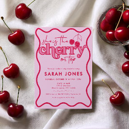 Cherry on Top Girl Baby Shower Einladung