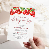 Cherry on Top Girl Baby Shower Einladung