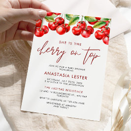 Cherry on Top Girl Baby Shower Einladung
