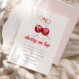 Cherry on Top Girl Baby Shower Einladung