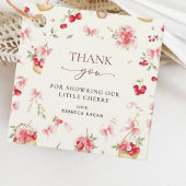 Cherry on Top Pink Bow Baby Dusche Vielen Dank Geschenkanhänger