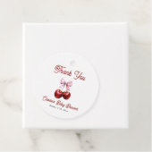 Cherry on top Pink Bow Baby Dusche Vielen Dank Geschenkanhänger (Beispiel)