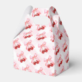 Cherry on Top Pink Bow Baby Dusche Vielen Dank Geschenkschachtel (Rückseite)