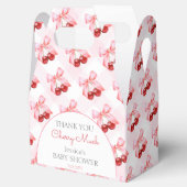 Cherry on Top Pink Bow Baby Dusche Vielen Dank Geschenkschachtel (Geöffnet)
