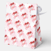 Cherry on Top Pink Bow Baby Dusche Vielen Dank Geschenkschachtel (Rückseite)