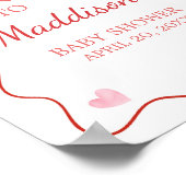 Cherry on Top Pink Bow Baby Dusche Willkommen Poster (Ecke)