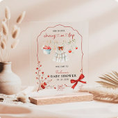 Cherry on Top Pink Bow Baby Girl Dusche Willkommen Acrylschild