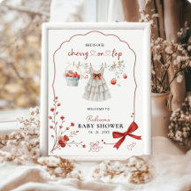 Cherry on Top Pink Bow Baby Girl Dusche Willkommen