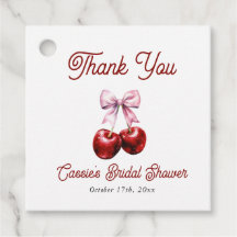 Cherry On Top Pink Bow Brautparty Vielen Dank
