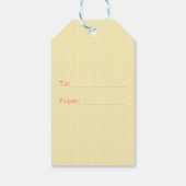 Cherry On Top Retro Pinstripe Valentine Red Yellow Geschenkanhänger (Rückseite)