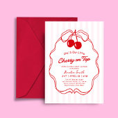 Cherry On Top Valentines girl Baby shower Einladung