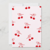 Cherry On Top Valentines girl Baby shower Einladung (Rückseite)