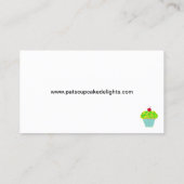 Cherry on Top Yellow Green Mattiert Vanilla Cupcak Visitenkarte (Rückseite)