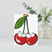 Cherry Pair Postkarte (Stehend Vorderseite)