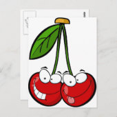 Cherry Pair Postkarte (Vorne/Hinten)