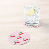 Cherry Paper Round Coasters Runder Pappuntersetzer (Vor Ort)