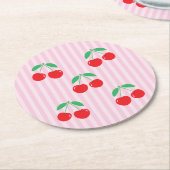 Cherry Paper Round Coasters Runder Pappuntersetzer (Angewinkelt)