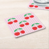 Cherry Paper Square Coasters Rechteckiger Pappuntersetzer (angewinkelt)