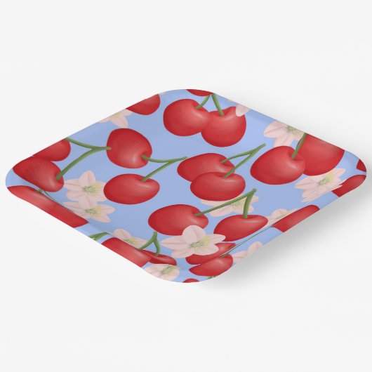 Cherry Paper-Teller Pappteller (Gewinkelt)