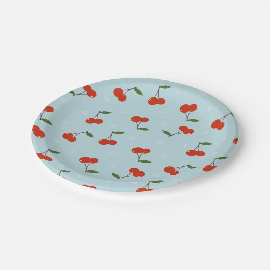 Cherry-Papier-Teller Pappteller (Schrägansicht)