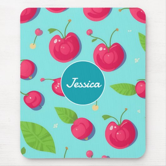 Cherry Pastel Personalisiertes Muster Mousepad (Vorne)