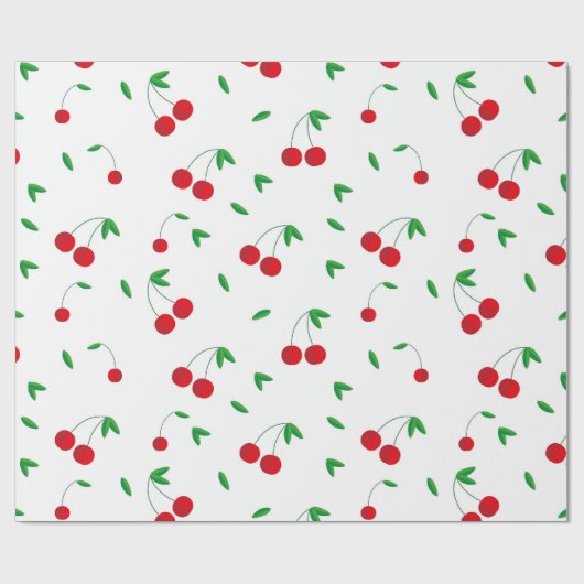 Cherry Pattern Easy Cherry Zeichnend Kirsche Art C Geschenkpapier (Flach)
