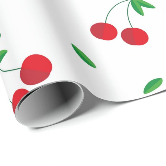 Cherry Pattern Easy Cherry Zeichnend Kirsche Art C Geschenkpapier (Rolleneckpunkt)