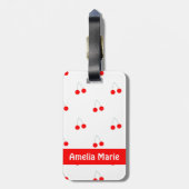 Cherry Pattern Fruit Personalize Gepäckanhänger (Rückseite vertikal)