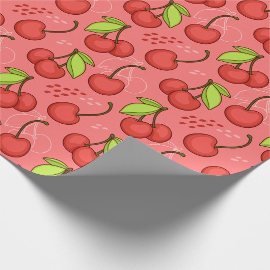 Cherry Pattern Geschenkpapier (Ecke)