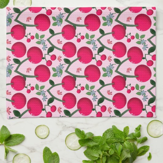 Cherry pattern  geschirrtuch (Gefaltet)