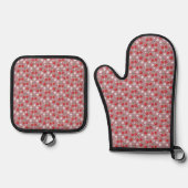 Cherry Pattern Oven Mitt and Pot Holders Set (Vorderseite)