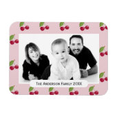 Cherry Pattern Pink Custom Photo Personalised Magnet (Horizontal)