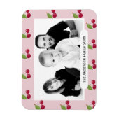 Cherry Pattern Pink Custom Photo Personalised Magnet (Vertikal)