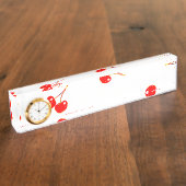 Cherry Pattern Pop-Version Namensplakette (Seite)