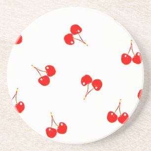 Cherry Pattern Pop-Version Sandstein Untersetzer