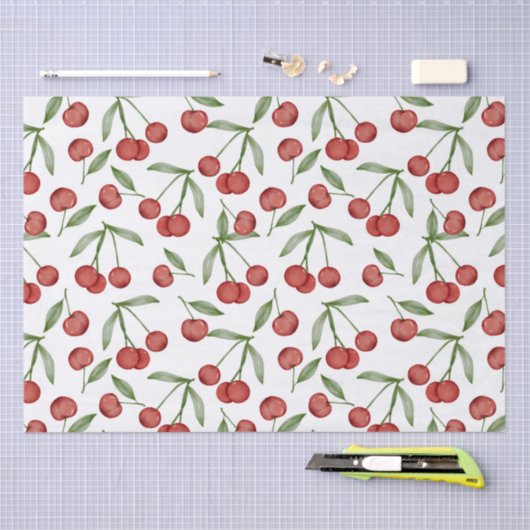 Cherry Pattern Seidenpapier (Handwerk)