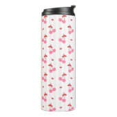 Cherry Pattern with Hearts  Thermosbecher (Nach links gedreht)