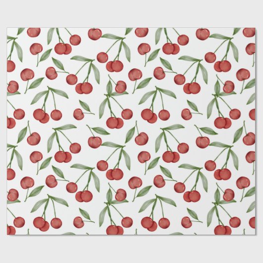 Cherry Pattern Wrapping Paper Geschenkpapier (Flach)