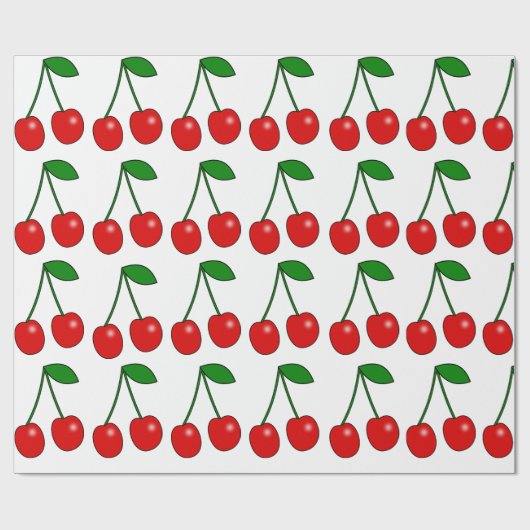 Cherry Pattern Wrapping Paper Geschenkpapier (Flach)