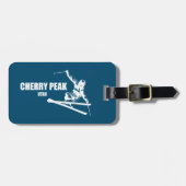 Cherry Peak Resort Skier Gepäckanhänger (Vorderseite horizontal)