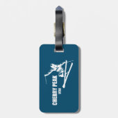 Cherry Peak Resort Skier Gepäckanhänger (Rückseite vertikal)