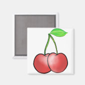 Cherry Pflanze Botany Art Magnet (Vorderseite/Rückseite)
