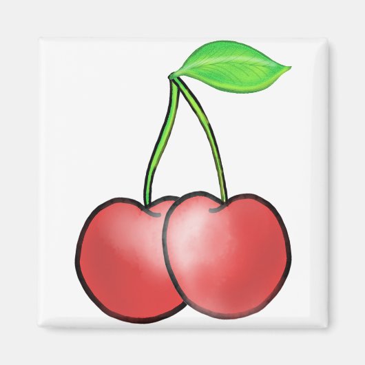 Cherry Pflanze Botany Art Magnet (Vorne)