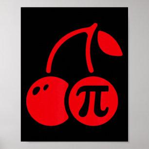 Cherry Pi Day Funny Mathe Nerd Pie Teacher 3.14 Poster