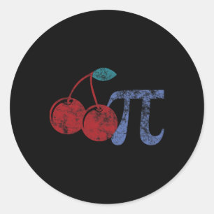 Cherry Pi Day Pi Tag Vintag Retro Math Lover Runder Aufkleber