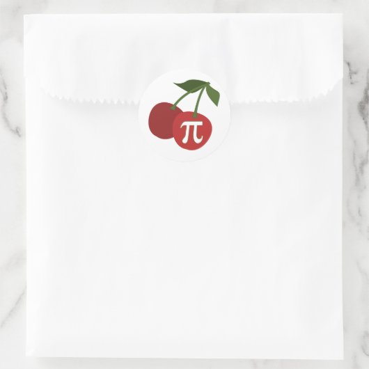 Cherry Pi Day Runder Aufkleber (Tasche)